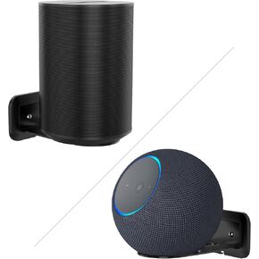 حامل جداري لمكبر صوت قابل للتعديل من HomeMount لمكبرات صوت Sonos Era 100 وEra 300، حامل استوديو صدى عالي التحمل مع إدارة الكابلات، حامل جداري لمكبر صوت صوت محيطي ثابت وآمن، زوج واحد، أسود in Kuwait