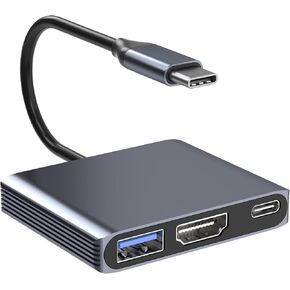 USB C to HDMI Adapter, 3-in-1 4K@30Hz Digital AV Multiport Adapter with 4K HDMI Output, 100W PD & USB 3.0 Port, Type C to HDMI Adapter Compatible for MacBook Pro, HP, MacBook Air, iPad Pro, Dell, HP in Kuwait