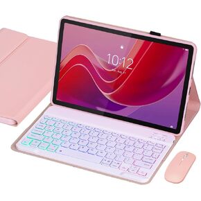 حافظة لوحة المفاتيح لجهاز Lenovo Tab M11/Tab K11 LTE 2024 مقاس 11 بوصة TB330FU/TB330XU، لوحة مفاتيح بلوتوث لاسلكية بإضاءة خلفية مع ماوس، غطاء واقي نحيف وحامل عرض متعدد الزوايا (أسود) in Kuwait