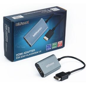 محول BITFUNX PS2/PS1/PS One HDMI™ - مدمج في RGB لمفتاح المكونات، يدعم RGB/Component إلى 1080P HDMI™، محول ألعاب الفيديو التوصيل والتشغيل بدون تأخير، محول HD لأي تلفزيون عالي الدقة in Kuwait