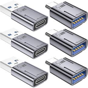 AreMe USB C Adapter (6 Pack), USB Male to USB C Female Adapter, Type C to USB 3.0 Converter Connector in Saudi Arabia
