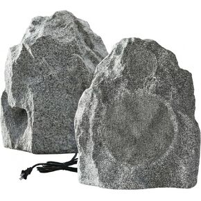 8" Bluetooth 5.4 Outdoor Rock Speakers, Volume Control & Tweeter 700W IP65 Waterproof/Multi-Sync 200 Speakers/Auto-Pairing Auracast with Karaoke Microphone for Garden (Pair) (Bluetooth Microphone) in Saudi Arabia
