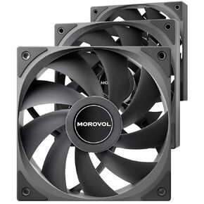 مروحة هيكل، 3 عبوات 120 مم 4 دبابيس PWM مروحة كمبيوتر هادئة، محمل هيدروليكي، سرعة قابلة للتعديل 600 دورة في الدقيقة - 1600 دورة في الدقيقة، أداء ممتاز لتبديد الحرارة، أسود، غير LED in Kuwait
