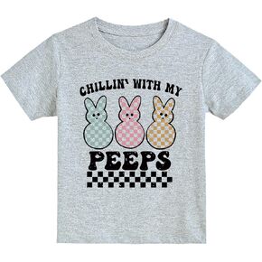 Todder Boys Girls Easter Shirt Cute Bunny Tshirts Happy Easter Tees Cotton Short Sleeve Tops 2-7 Years in Saudi Arabia