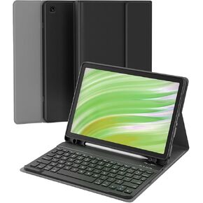 Keyboard Case with Mouse for Amazon Fire HD 10 11th Gen 2021/13th Gen 2023 10.1 inch, Stand Folio Cover with Stylus Pen Holder, Magnetic Detachable Wireless Keyboard, Black in Kuwait