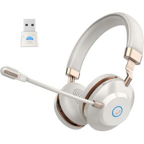 سماعة رأس لاسلكية مع ميكروفون للعمل، سماعة بلوتوث مع ميكروفون لإلغاء الضوضاء بتقنية الذكاء الاصطناعي للمكالمات الواضحة، سماعات رأس بلوتوث V5.3 مع كتم صوت للميكروفون ودونجل USB للكمبيوتر/الهاتف/المكتب/مركز الاتصال in Kuwait