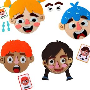 WOBOX 1Set مجموعة لوحة لباد التعلم العاطفي للأطفال، ألعاب مونتيسوري الحسية، مجموعة رواية القصص التفاعلية مع 6 تعبيرات للوجه، أداة التعليم المبكر للأطفال الصغار in Kuwait