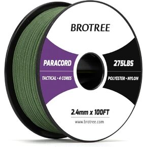 275 باراكورد 2.4 ملم سلك تكتيكي 100' حبل نايلون 4 خيوط حبل المظلة للخارجية، الحرف اليدوية، DIY in Kuwait