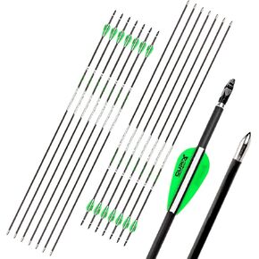 31" Carbon Hunting Arrows Archery Target Practice Arrows with 1.75" Rubber Vanes Spine 600 700 800 Arrows for Recurve Bow and Compound Bow in Kuwait