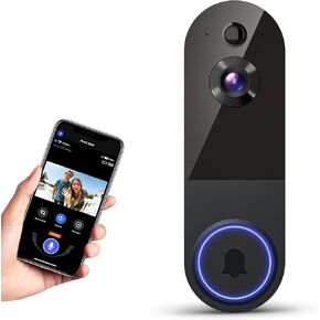 1080p Wireless Wi-Fi Video Doorbell Camera with Night Vision, Two-Way Audio, AI Motion Detection and Cloud Storage, 2.4G WiFi (No Doorbell Receiver Included) in Saudi Arabia