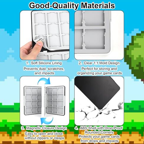 حافظة بطاقات ألعاب مكونة من 48 فتحة متوافقة مع Switch NEW 3DS XL/NEW 3DS / DSi XL/DSi LL/DS Lite، هيكل صلب مع بطانة من السيليكون وإغلاق مغناطيسي وحامل خرطوشة ألعاب وملحقات منظم للتخزين in Saudi Arabia