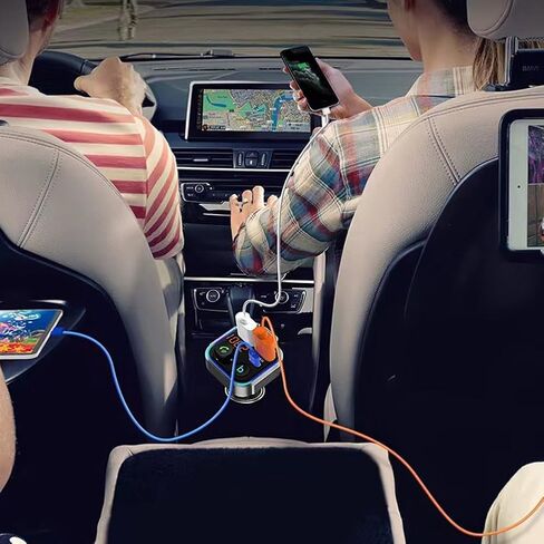 Bluetooth-Compatible 5.0 MP3 Audio Player 3 Ports Charging MP3 Player Receiver Hands Free Calling Type-C PD 30W QC3.0 Fast Charger Car Kit in Kuwait