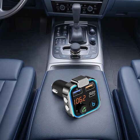 Bluetooth-Compatible 5.0 MP3 Audio Player 3 Ports Charging MP3 Player Receiver Hands Free Calling Type-C PD 30W QC3.0 Fast Charger Car Kit in Kuwait