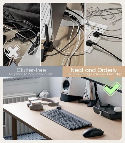 Nearockle Cable Management Under Desk, Adjustable Self-Adhesive Silicone Cable Ties Cord Organizer, Reusable Heavy-Duty Cord Holder Under Table for Office, Home, School (10Pcs-Black) in Saudi Arabia