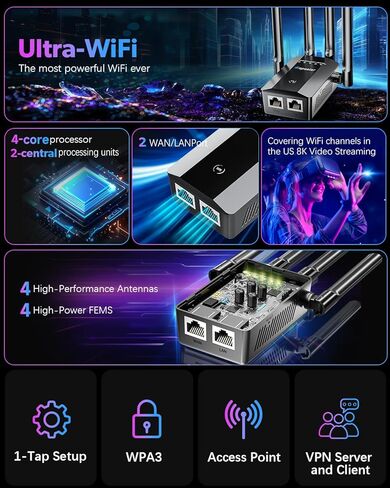 2026 New WiFi Extender Signal Booster, Long Range up to 18kSq.ft, Wireless Internet Repeater Routers Signal Amplifier for Home, 8X Faster Access Point with Ethernet Port in Kuwait