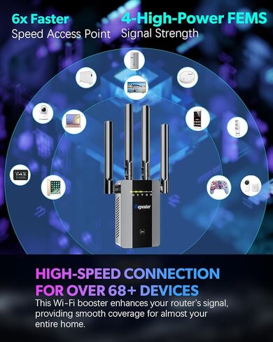 2026 New WiFi Extender Signal Booster, Long Range up to 18kSq.ft, Wireless Internet Repeater Routers Signal Amplifier for Home, 8X Faster Access Point with Ethernet Port in Kuwait