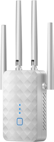 WiFi Extender Signal Booster, Dual Band 5.8GHz&2.4GHz, WiFi Booster Covers Up to 10000 Sq.ft, WiFi Repeater 1.2Gbps with Ethernet Port, One-tap Setup, Made for USA(Black) in Saudi Arabia
