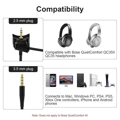 ميكروفون QC35 Boom مع مقسم سماعة رأس 3.5 مم متوافق مع سماعات الرأس Bose QuietComfort 35 II (QC35 II) وQuietComfort 35 (QC35)، وكابل ميكروفون Boom للكمبيوتر الشخصي والكمبيوتر المحمول وPS4 وPS5 وXbox One، بطول 4 أقدام in Saudi Arabia