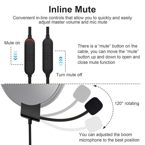 ميكروفون QC35 Boom مع مقسم سماعة رأس 3.5 مم متوافق مع سماعات الرأس Bose QuietComfort 35 II (QC35 II) وQuietComfort 35 (QC35)، وكابل ميكروفون Boom للكمبيوتر الشخصي والكمبيوتر المحمول وPS4 وPS5 وXbox One، بطول 4 أقدام in Saudi Arabia