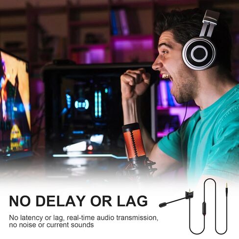 ميكروفون QC35 Boom مع مقسم سماعة رأس 3.5 مم متوافق مع سماعات الرأس Bose QuietComfort 35 II (QC35 II) وQuietComfort 35 (QC35)، وكابل ميكروفون Boom للكمبيوتر الشخصي والكمبيوتر المحمول وPS4 وPS5 وXbox One، بطول 4 أقدام in Saudi Arabia