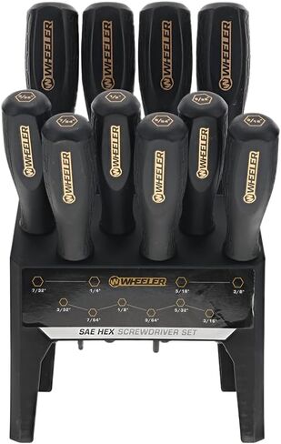 مجموعة ويلر 30 قطعة SAE/Metric Hex وTorx P-Handle لبندقية مسدس مسدس إعادة بناء وصيانة، أسود، أصفر، رمادي in Kuwait