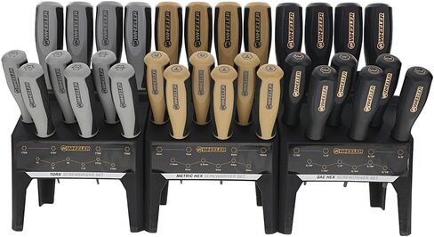 مجموعة ويلر 30 قطعة SAE/Metric Hex وTorx P-Handle لبندقية مسدس مسدس إعادة بناء وصيانة، أسود، أصفر، رمادي in Kuwait