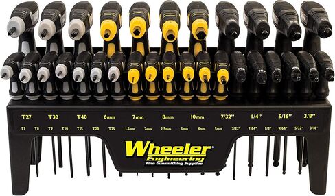 مجموعة ويلر 30 قطعة SAE/Metric Hex وTorx P-Handle لبندقية مسدس مسدس إعادة بناء وصيانة، أسود، أصفر، رمادي in Kuwait