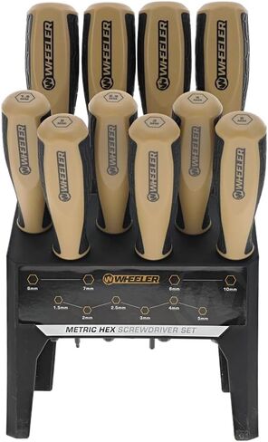 مجموعة ويلر 30 قطعة SAE/Metric Hex وTorx P-Handle لبندقية مسدس مسدس إعادة بناء وصيانة، أسود، أصفر، رمادي in Kuwait