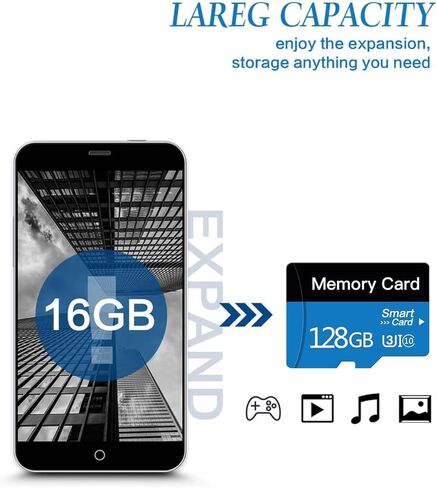64GB Micro Memory Card with Adapter, TF Memory Card Class 10, High Speed UHS-I C10 A3 TF Card for Tablet/Mobile Phone/Camera/Car Audio/Game Console in Saudi Arabia