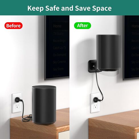 حامل جداري لمكبر صوت قابل للتعديل من HomeMount لمكبرات صوت Sonos Era 100 وEra 300، حامل استوديو صدى عالي التحمل مع إدارة الكابلات، حامل جداري لمكبر صوت صوت محيطي ثابت وآمن، زوج واحد، أسود in Kuwait