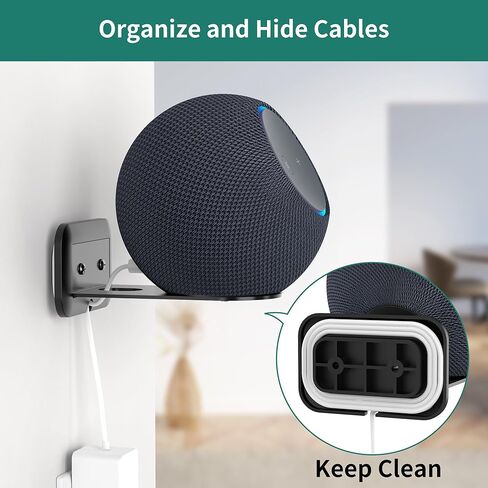 حامل جداري لمكبر صوت قابل للتعديل من HomeMount لمكبرات صوت Sonos Era 100 وEra 300، حامل استوديو صدى عالي التحمل مع إدارة الكابلات، حامل جداري لمكبر صوت صوت محيطي ثابت وآمن، زوج واحد، أسود in Kuwait