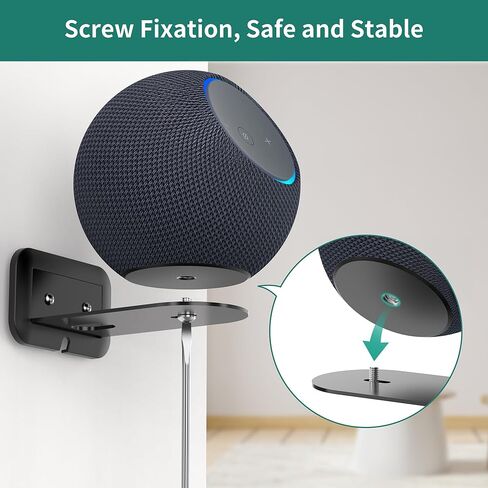 حامل جداري لمكبر صوت قابل للتعديل من HomeMount لمكبرات صوت Sonos Era 100 وEra 300، حامل استوديو صدى عالي التحمل مع إدارة الكابلات، حامل جداري لمكبر صوت صوت محيطي ثابت وآمن، زوج واحد، أسود in Kuwait