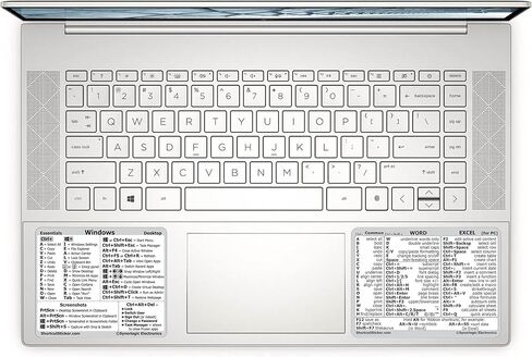 SYNERLOGIC Windows + Word/Excel (لنظام Windows) دليل مرجعي سريع ملصقات اختصار لوحة المفاتيح، فينيل بدون بقايا (أسود/صغير/كومبو) in Kuwait