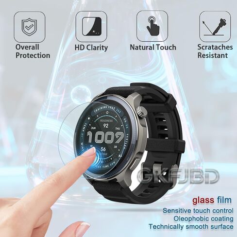 متوافق مع مجموعة واقي الشاشة والحافظة Amazfit Balance 2، طبقة واقية من الزجاج المقوى عالي الدقة مضاد للخدش وغطاء إطار ناعم من مادة TPU (عبوة من 3+2) in Kuwait