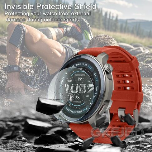 متوافق مع مجموعة واقي الشاشة والحافظة Amazfit Balance 2، طبقة واقية من الزجاج المقوى عالي الدقة مضاد للخدش وغطاء إطار ناعم من مادة TPU (عبوة من 3+2) in Kuwait
