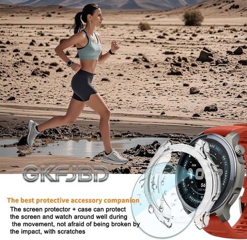 متوافق مع مجموعة واقي الشاشة والحافظة Amazfit Balance 2، طبقة واقية من الزجاج المقوى عالي الدقة مضاد للخدش وغطاء إطار ناعم من مادة TPU (عبوة من 3+2) in Kuwait