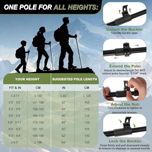 أقطاب الرحلات من ألياف الكربون خفيفة للغاية - عصي الرحلات الشمالية بوزن 6.07 أونصة مع مقابض EVA كاملة وأقفال سريعة، عصي المشي لمسافات طويلة لجميع التضاريس لكبار السن والرجال والنساء، مجموعة من 2 in Kuwait