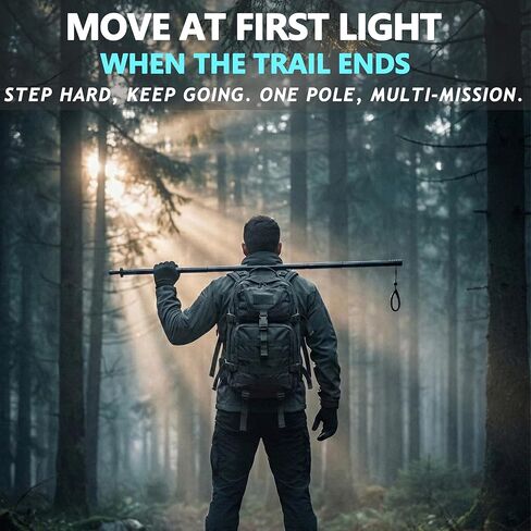 Aluminum Tactical Hiking Stick, 8-Section Adjustable Walking Staff with Accessory Storage, Modular Trekking Pole Kit for Hiking & Camping in Saudi Arabia