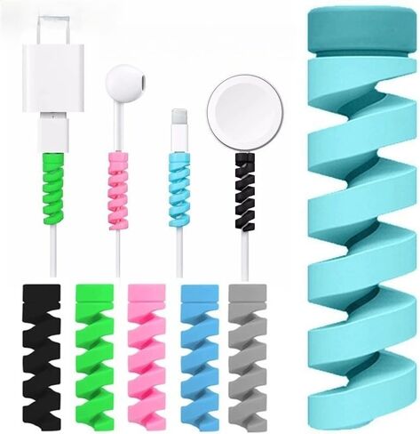 10 قطع حامي كابل الشحن للهواتف حامل الكابلات مشبك كابل اللفاف للماوس شاحن USB إدارة كابل منظم الكابلات (أسود) in Saudi Arabia