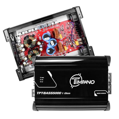 Timpano 5000 Watts Mono Subwoofer مضخم صوت السيارة TPT-BASS5000 1 أوم - 12 فولت 5K Monoblock Class D Car Amp، كروس مدمج وتعزيز الجهير مع مراوح ذكية in Kuwait