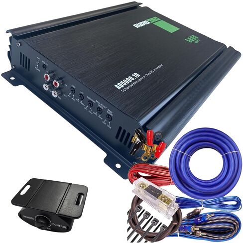 Audio360 AD5000.1 Monoblock Car Amplifier Bundle, 5000W Max Power, Includes 4-Gauge ANL Fuse Amp Wiring Kit, Compact Class D 1-Ohm Stable Subwoofer Amplifier with 90dB SNR in Saudi Arabia