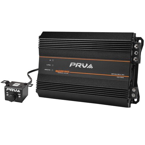 PRV Audio 2200 Watts Monoblock Class D Subwoofer Amplifier RS2200 BASS 1 Ohm – 12 Volts Car Amp, Built-in Crossover, Bass Boost, Smart Fans with Remote Sub Level Control Bass Knob Included in Saudi Arabia