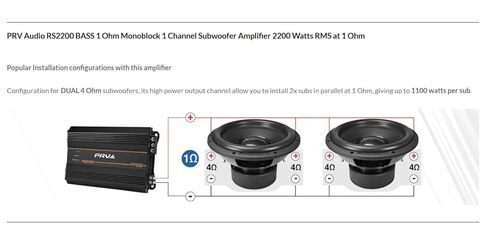 PRV Audio 2200 Watts Monoblock Class D Subwoofer Amplifier RS2200 BASS 1 Ohm – 12 Volts Car Amp, Built-in Crossover, Bass Boost, Smart Fans with Remote Sub Level Control Bass Knob Included in Saudi Arabia