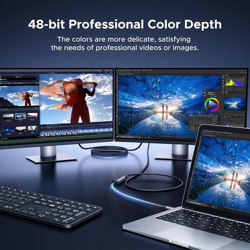 UGREEN 16K@60Hz USB C to DisplayPort 2.1 Adapter 8K@120Hz 48-bit Color Depth 80Gbps Thunderbolt 5/4 to Display Port Compatible with iPhone 17 ProMax, MacBook Pro/Air/Mini, iPad, Galaxy, Steam Deck in Saudi Arabia