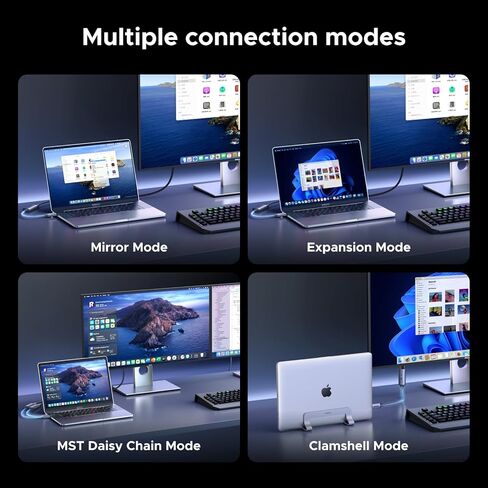 UGREEN 16K@60Hz USB C to DisplayPort 2.1 Adapter 8K@120Hz 48-bit Color Depth 80Gbps Thunderbolt 5/4 to Display Port Compatible with iPhone 17 ProMax, MacBook Pro/Air/Mini, iPad, Galaxy, Steam Deck in Saudi Arabia