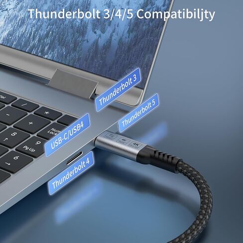 usbc to usbc Data Cable 3.3FT Compatible with Thunderbolt 4/3,Type c to Type c,USBC 3.2 Monitor Cable Support 20Gbps 240W PD Fast Charging Cord, 4K@120Hz for eGPU, Monitor,ssd in Saudi Arabia