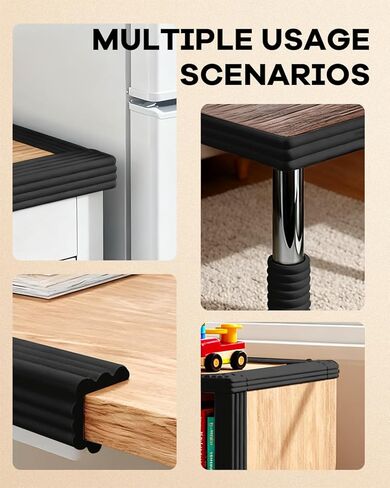 Edge and Corner Guards with Strong Adhesive Extra Thick Baby Proofing Furniture Protector for Table Desk Bed Cabinets Child Safety for Home and Nursery (Black, 6.56 Feet) in Saudi Arabia