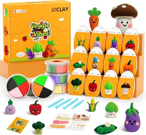 ARTPAR Air Dry Clay Kit for Kids - 12 Fruit DIY Modeling Magic Clay, Soft & Non-Sticky with Tools & Tutorials, Perfect for Classroom Art Activities,School Crafts & Party Favors Birthday Gifts in Kuwait