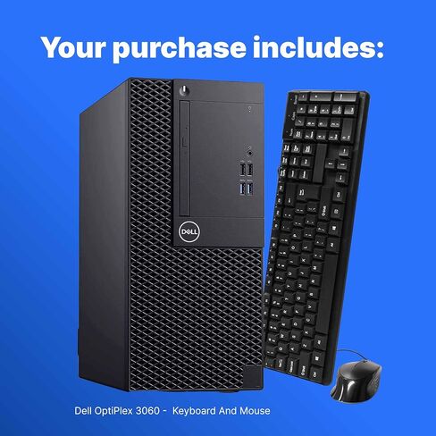 Dell Optiplex 3060 Tower PC | Intel Core i5-8500 | 16 جيجابايت ذاكرة الوصول العشوائي | 1TB SSD | Quadro P620 | Windows 11 Pro | AX200 wifi 6 + بلوتوث | لوحة مفاتيح Periphio والماوس | 24 "شاشة عالية الدقة تم تجديدها (متجدد) in Kuwait