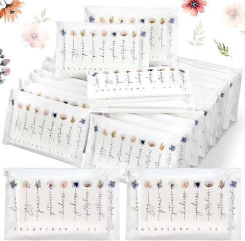 Sinmoe 60 Pack Christian Pocket Tissues Bible Verse Travel Tissues Wallet Facial Tissues Mini Travel Size Tissues Pack Graduation Religious Party Favors(Flower) in Saudi Arabia